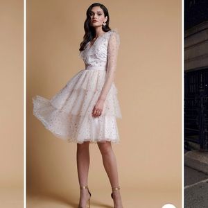 Rachel Parcell long sleeve glitter star tulle dress